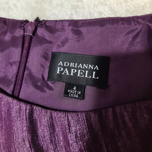 Adrianna Papell Purple Beaded Cocktail Dress - Size 4 - Picture 9 of 10